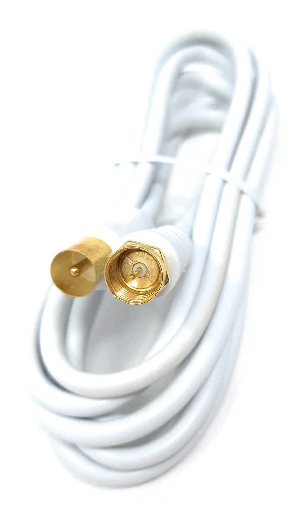 DRUT RF TV Aerial Male to F Type Connector Male Plug Coaxial Coax Cable, Lead, 75 Ohm, 3C-2V