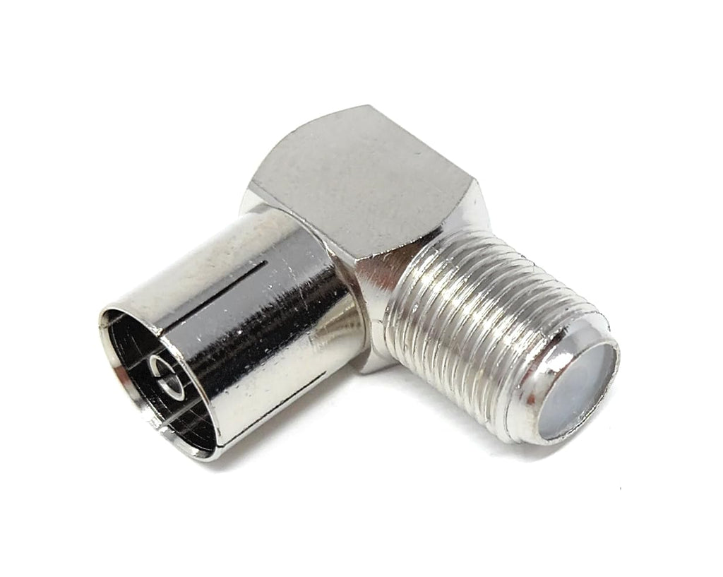 DRUT F Type Screw Female to RF TV Female Socket Right Angle Satellite TV Cable Adapter