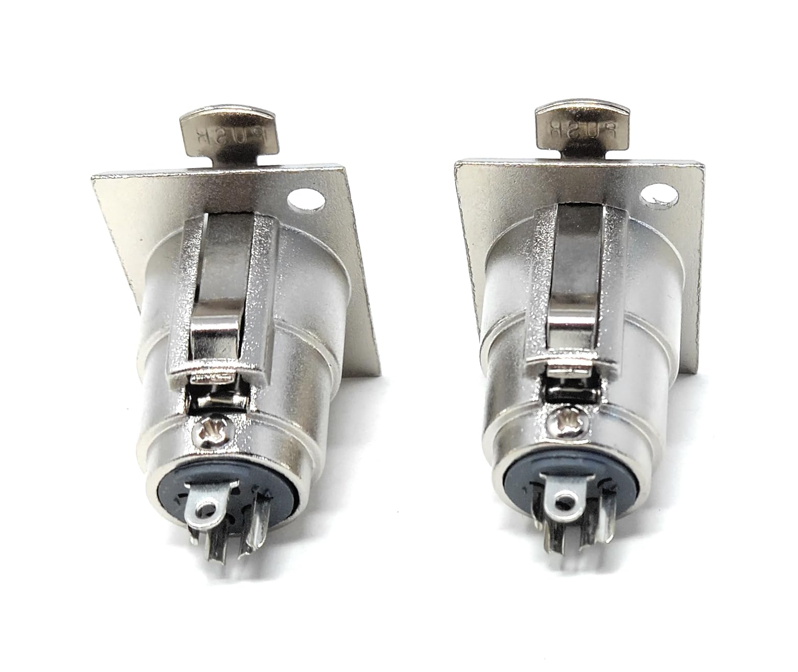 DRUT 4-Pin XLR Male Panel Mount Socket - D-Series Chassis Audio Connector for Microphones, Speakers, and Musical Instruments