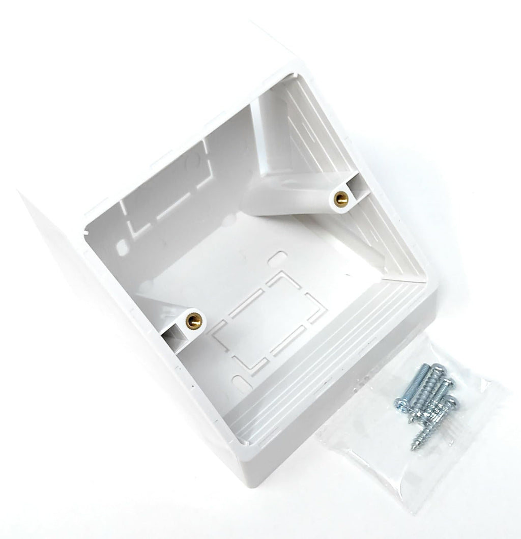 1 Gang Pattress Electrical Back Box - 45 Degree Angled Surface Mount, 85mm x 85mm for Faceplates and Workbench Installations