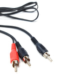 DRUT Single RCA Phono Plug to Twin 2 x RCA Phono Plugs Y Splitter, Combiner Cable