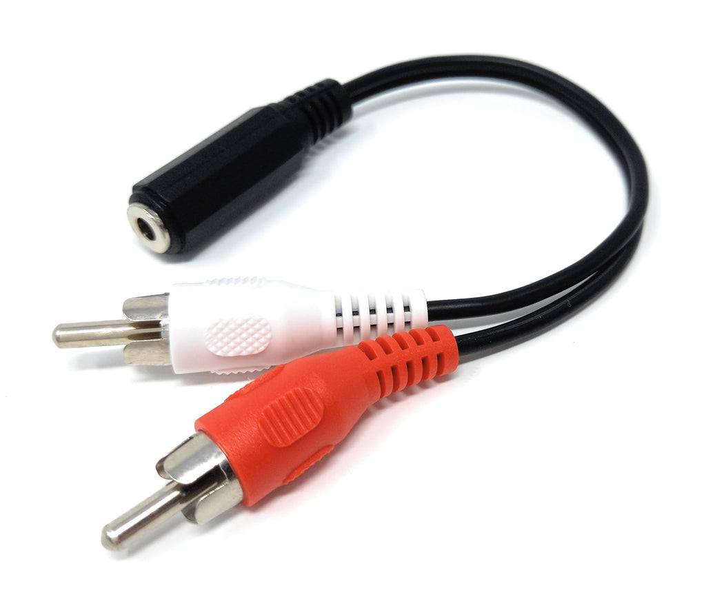 DRUT 3.5mm Stereo Jack Socket to 2 x RCA Phono Jack Plugs Adapter AUX Splitter Cable Lead