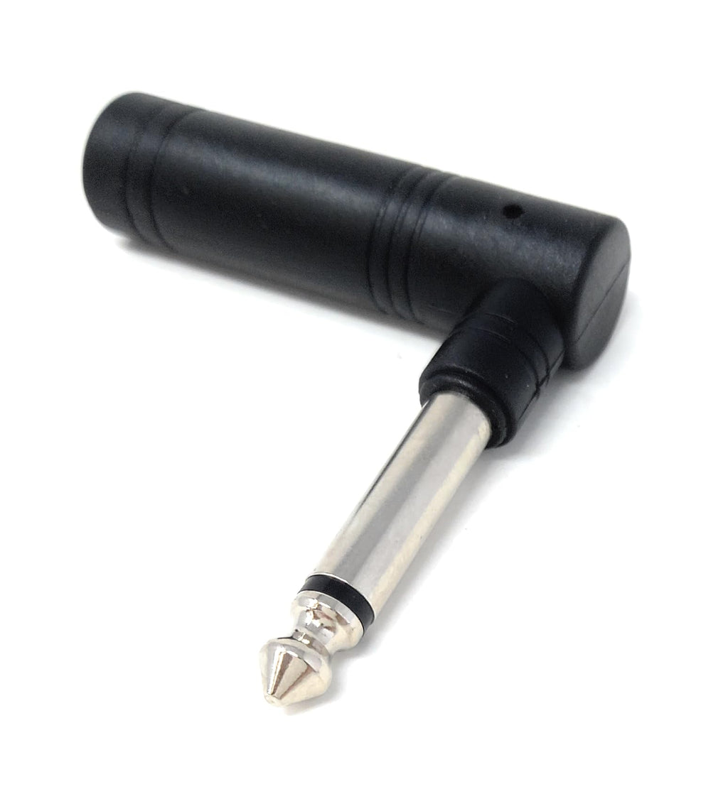 DRUT 1/4 Inch (6.35mm) Right Angle Mono TS Male to 1/4 Inch Mono Female Audio Adapter – L-Shaped Connector for Guitar, Mixer, Amplifier, and Speaker
