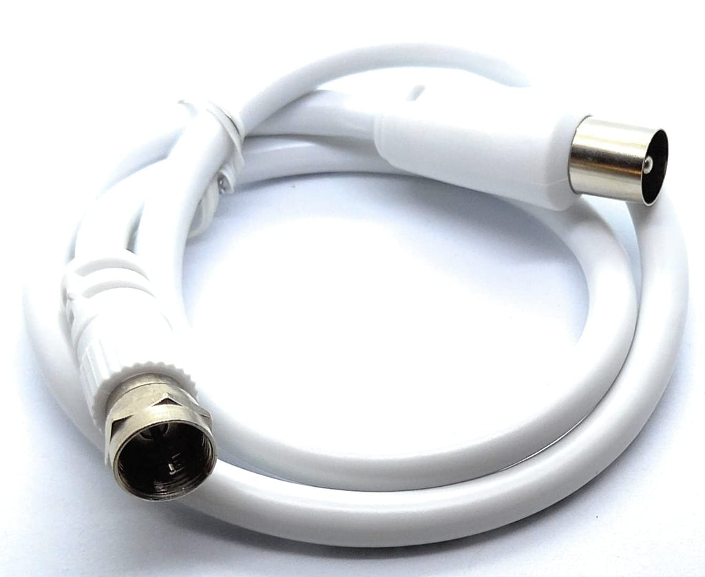DRUT RF TV Aerial Male to F Type Connector Male Plug Coaxial Coax Cable, Lead, 75 Ohm, 3C-2V
