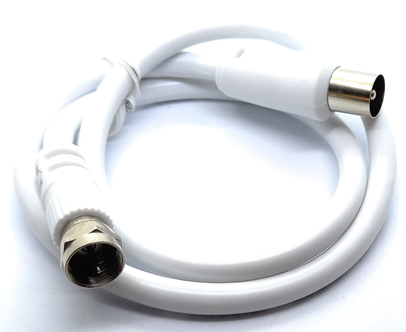 DRUT RF TV Aerial Male to F Type Connector Male Plug Coaxial Coax Cable, Lead, 75 Ohm, 3C-2V