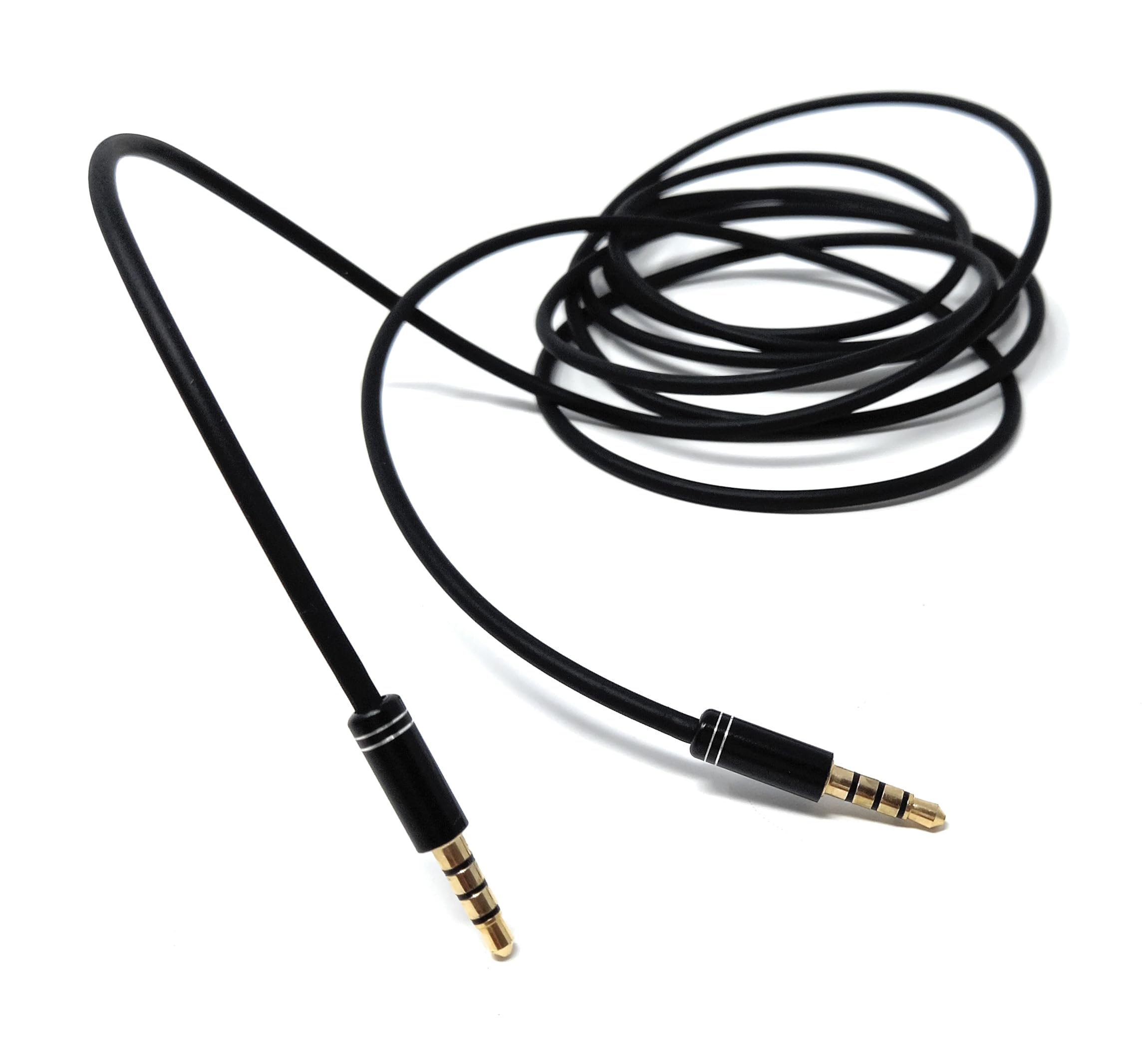 DRUT 3.5mm 4 Pole Audio Cable TRRS Aux Male to Male Lead Jack to Jack Stereo Cord Compatible with Microphone Headphone Headset Earphone Speaker Phone Laptop PC TV Car Mp3 Game Console