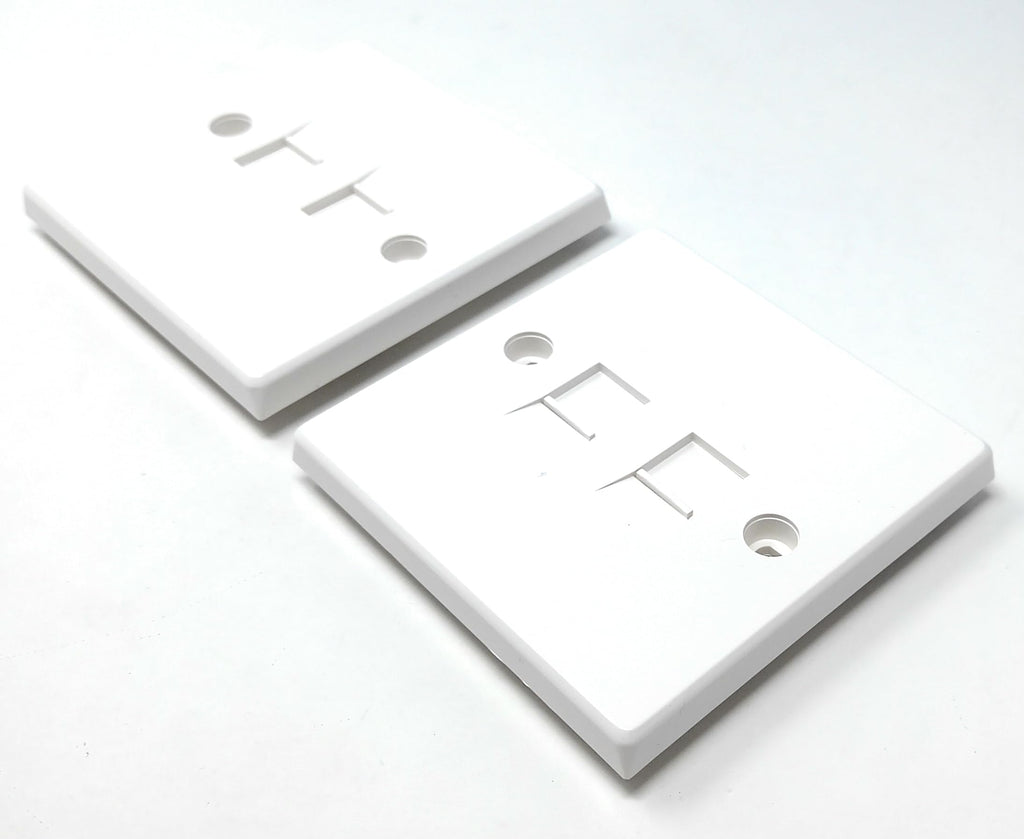 Single Gang 2-Port Modular Keystone Insert Empty Faceplate Compatible with Cat5e, Cat6, Cat7, Cat8, Cat9 Modules, for Home and Office, Screws Included