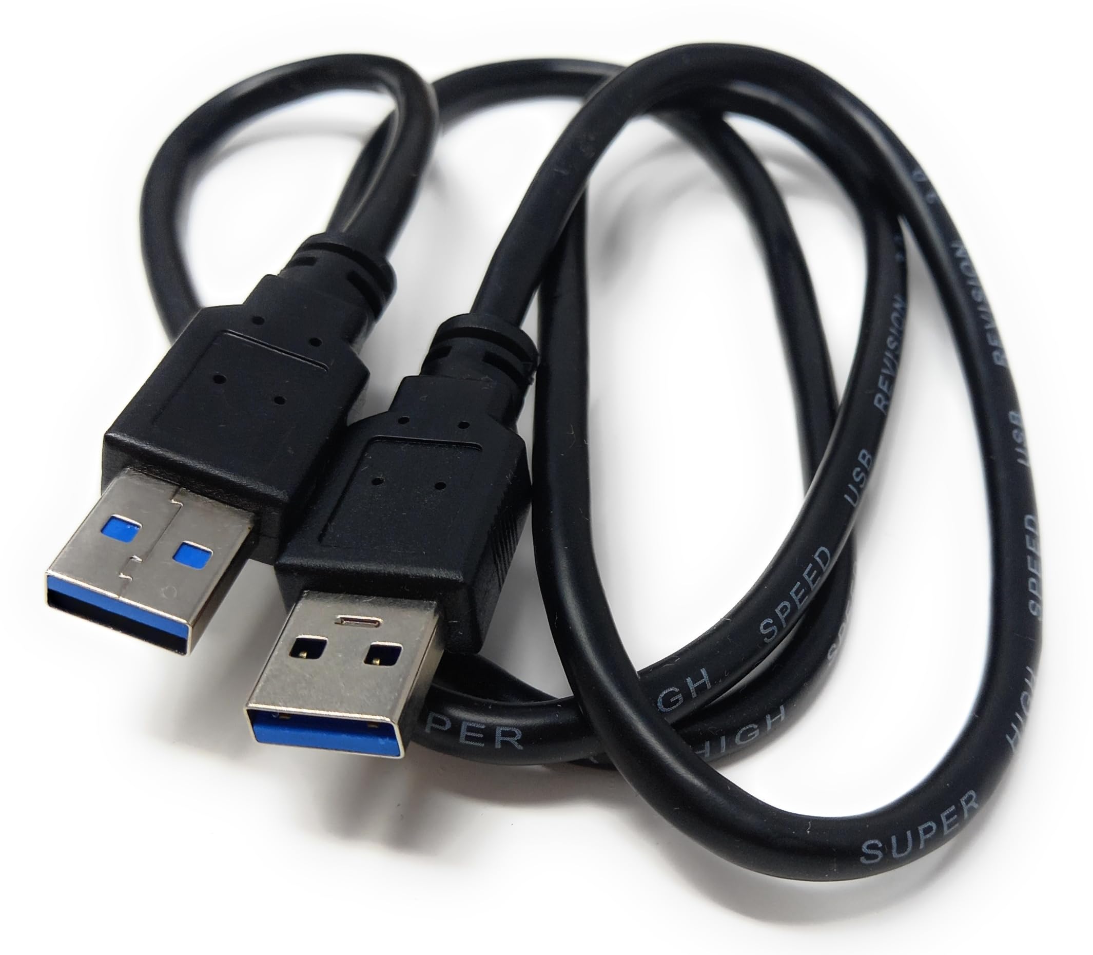 USB to USB 3.0 A Male to Male Lead 5 Gbit/s (625 MB/s), 10 Times Faster Than USB 2.0, SuperSpeed Data Transfer Cable