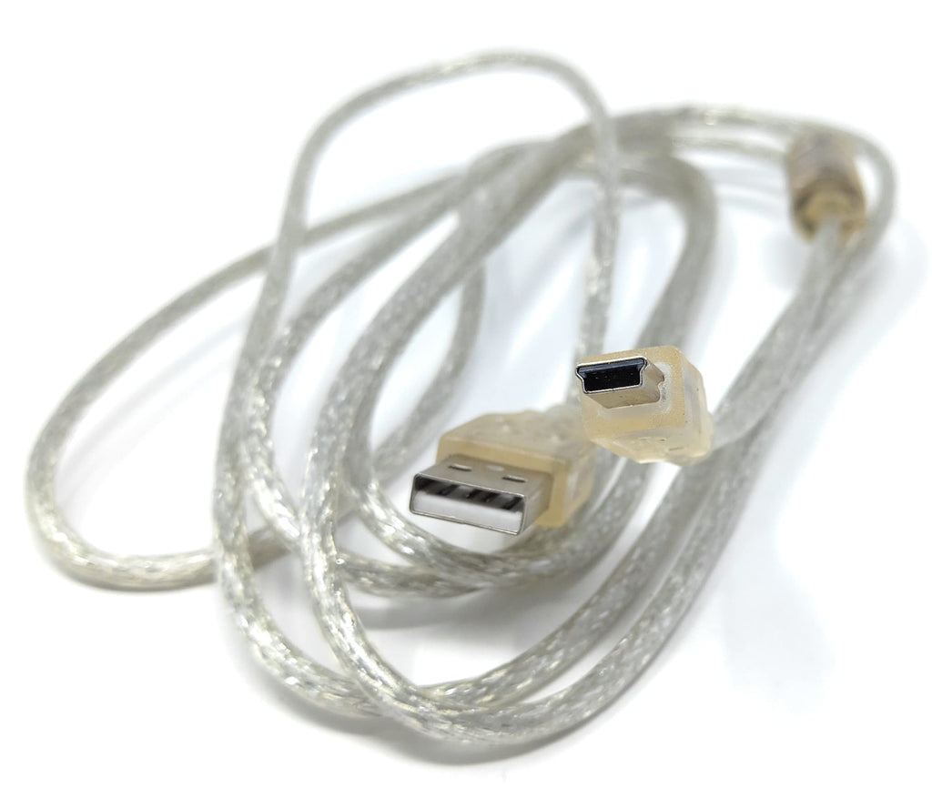 2m Mini USB to USB 24AWG 2.0 Hi-Speed 2.0 A-Male to Mini-B 5pin Cable Power & Data Lead 6,5ft Clear
