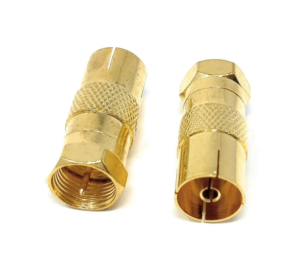 DRUT RF Female Coax Socket to F Type Screw Male Plug Adapter Converter for TV, Satellite Cable