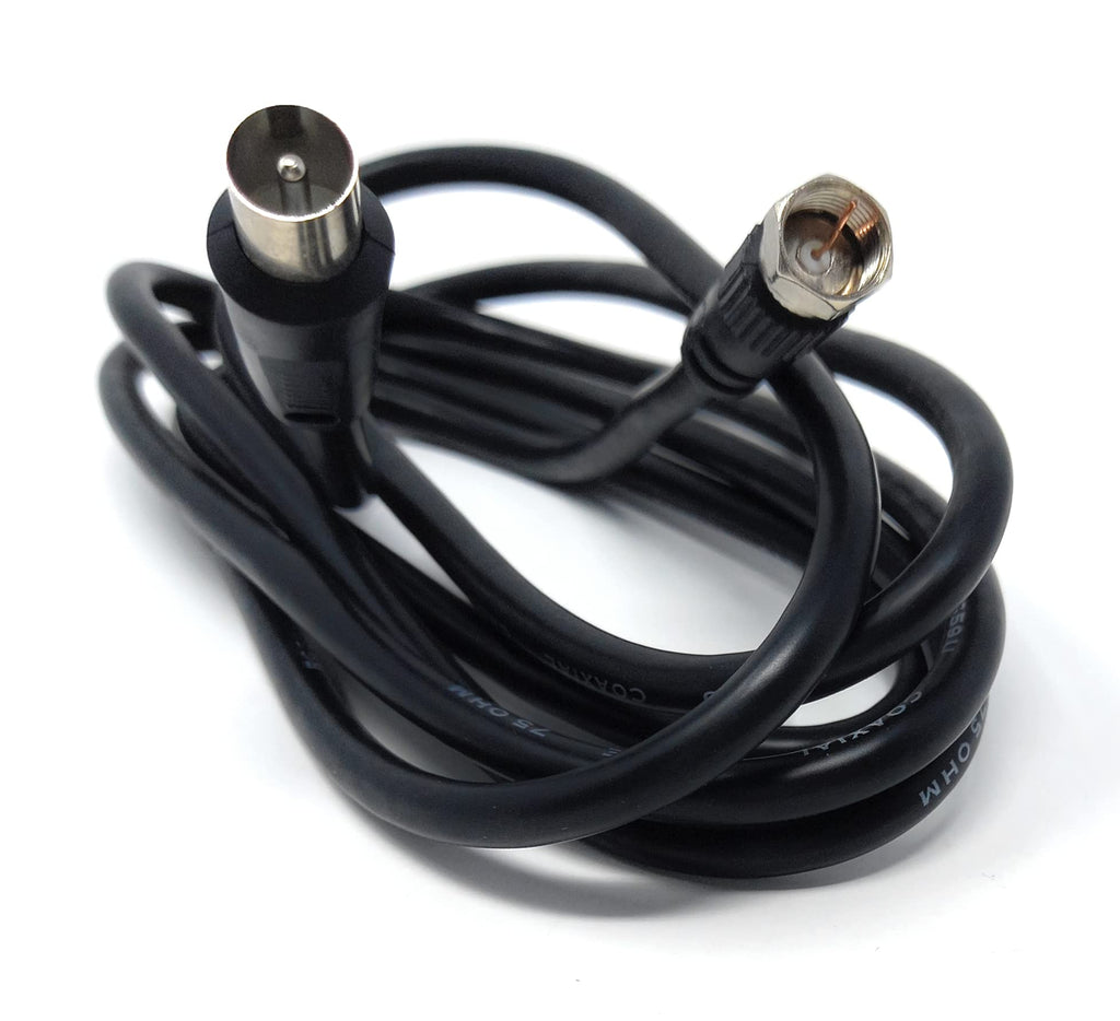 DRUT RF TV Aerial Male to F Type Connector Male Plug Coaxial Coax Cable, Lead, 75 Ohm, 3C-2V