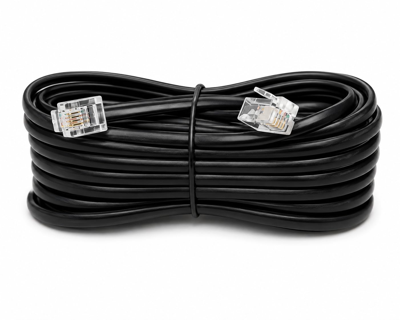 DRUT RJ11 to RJ11 Telephone Landline Cable ADSL (6P4C) Flat Lead High Speed BT Internet Broadband Male to Male Router, Modem, Phone Extension Wire