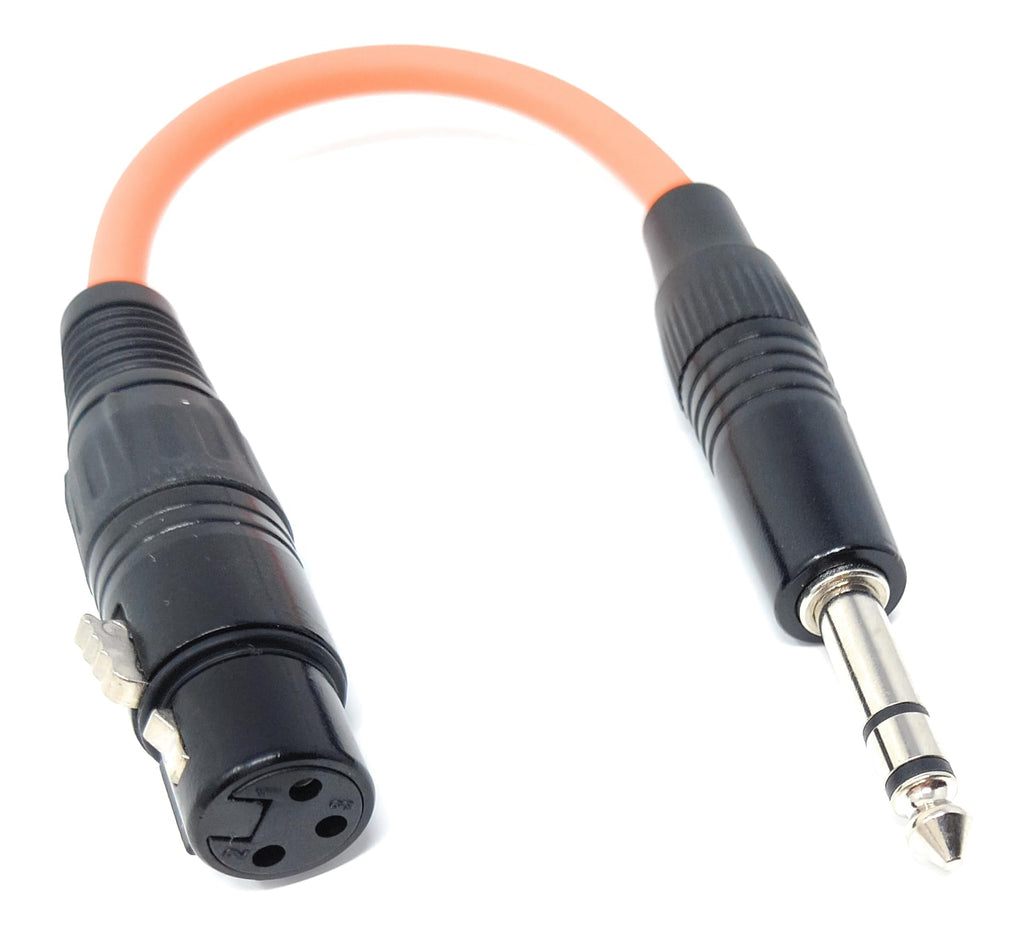 DRUT XLR 3 Pin Socket to 6.35mm (1/4 inch) Stereo Jack Plug Adaptor Audio Cable Lead