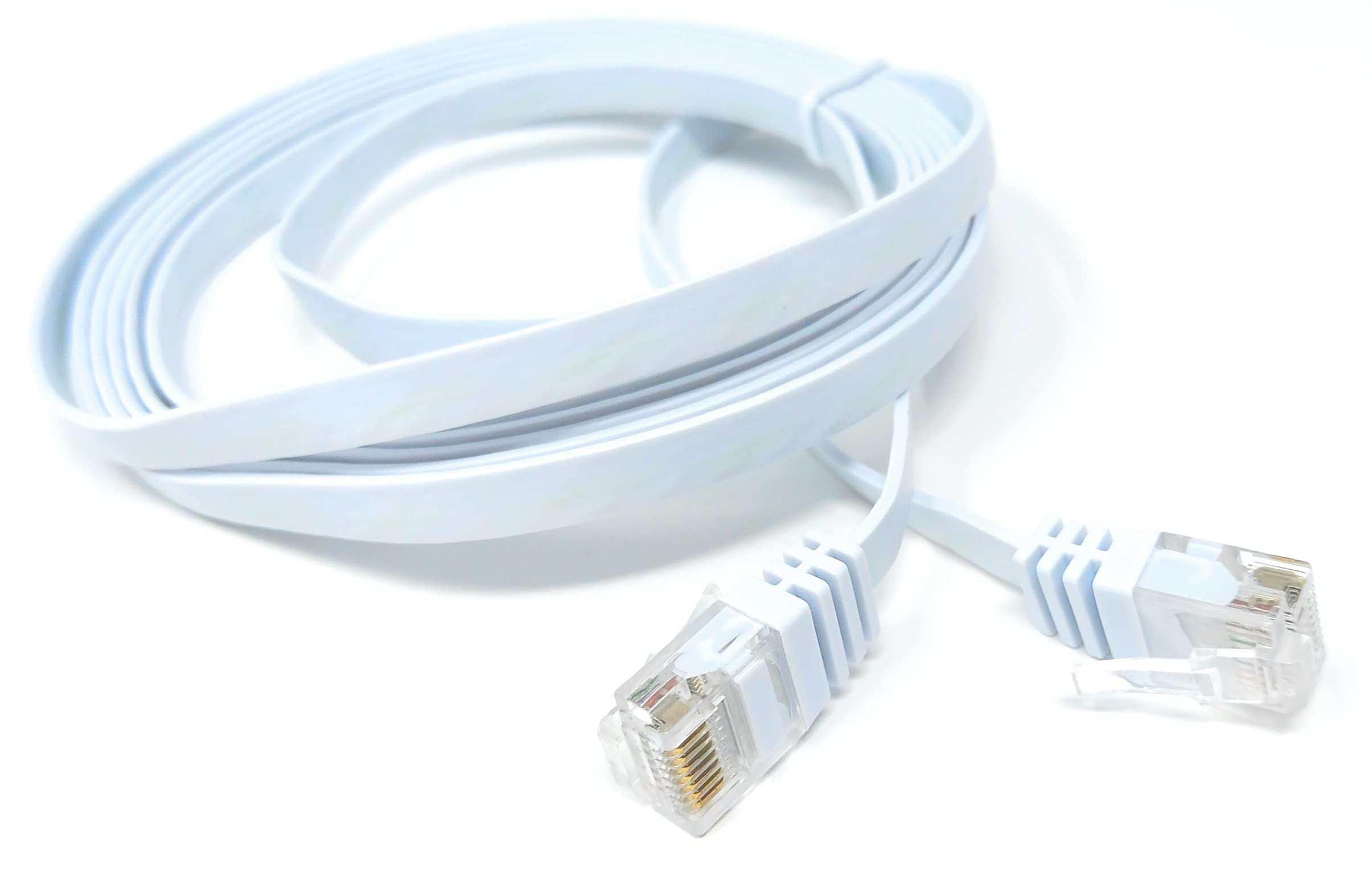 DRUT FLAT CAT6 RJ45 Ethernet LAN Patch Cable, Low Profile GIGABIT Full Copper 32AWG, Lead Allows Up to 1000Mbps Speed