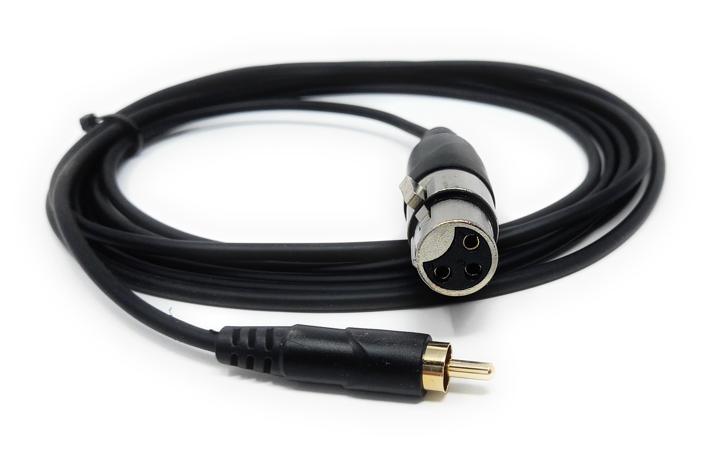 DRUT 3-Pin XLR Female to RCA Phono Audio Cable – Gold-Plated Connector, Soft, flexible PVC Coat, for Microphone, CD Player, Speaker, Mixer & Amplifier