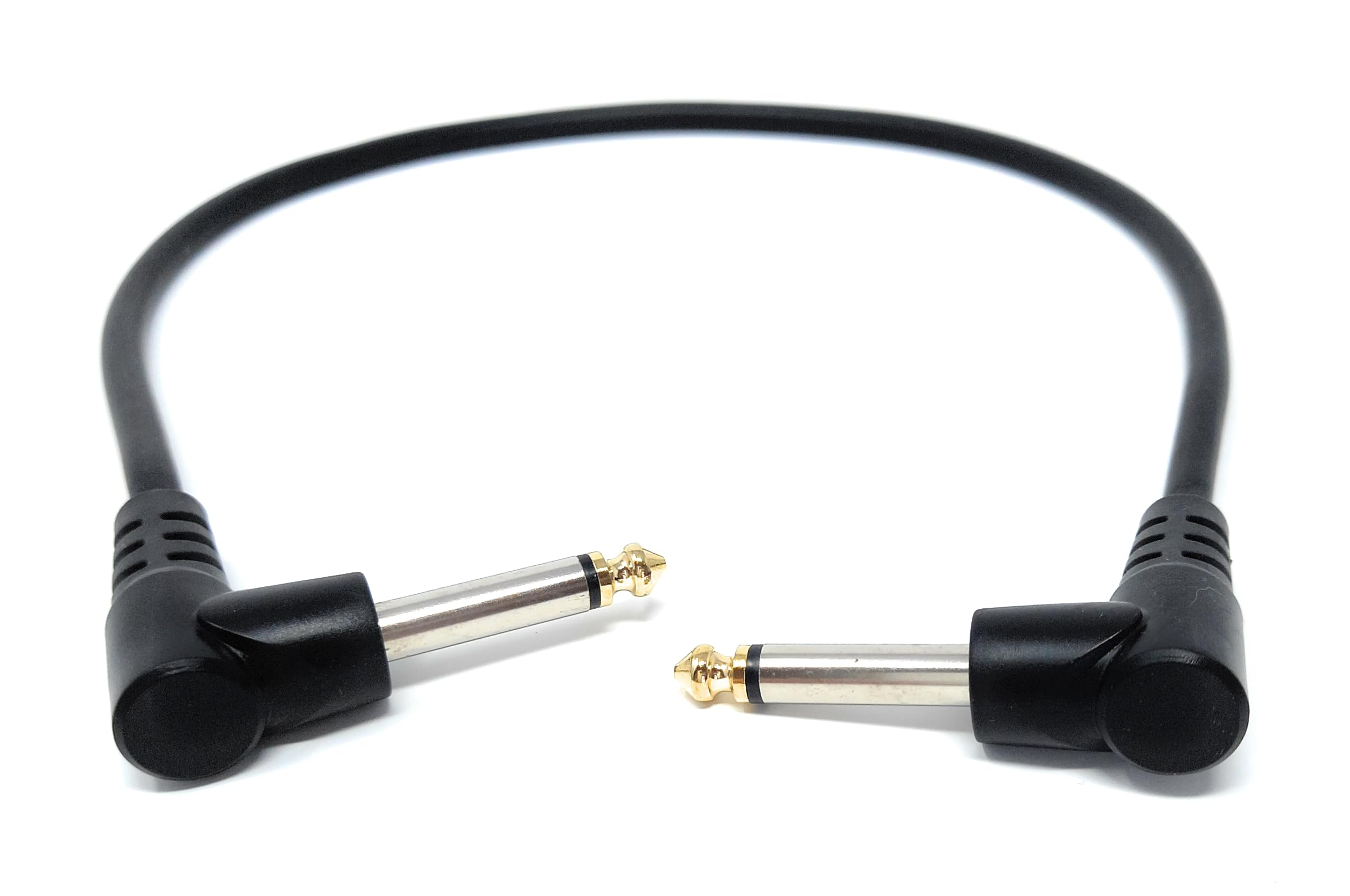 6.35mm Right Angle TS Instrument Cable - 90 Degree 1/4 Inch Mono Guitar Patch Cable for Amps, Mixers, and Pedals