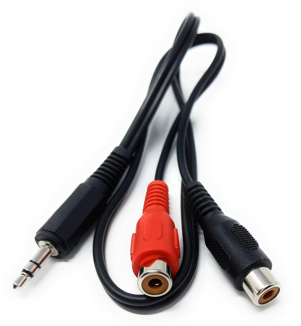 DRUT 3.5mm Stereo Jack to 2 x RCA Phono Sockets Extension Splitter Cable Lead