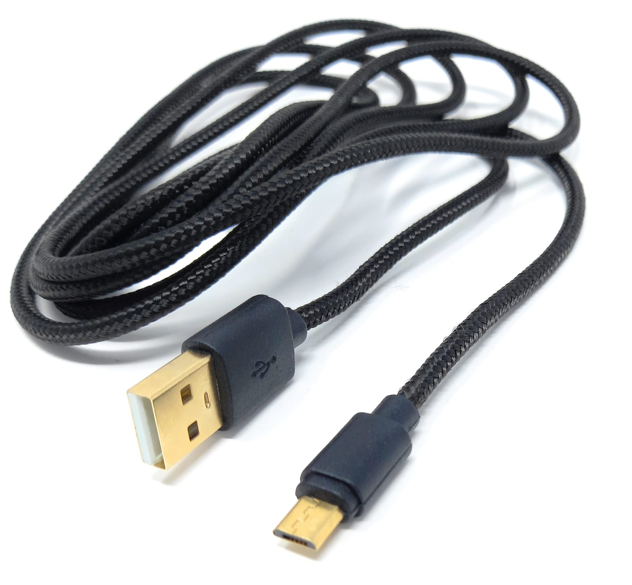 DRUT Micro USB to USB 2.0 Fast Charger Braided Cable 24AWG, A-Male to Micro B Gold Connectors Lead