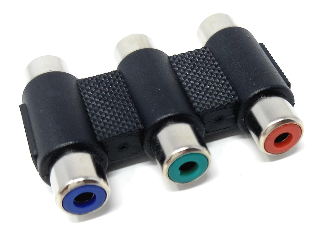 DRUT Triple RCA to RCA Phono Video Coupler Component RGB Red Green Blue Cable Adapter