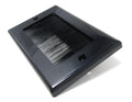 Dual Gang Brush Wall Outlet Cable Entry Plate, Tidy Mount Faceplate, Black (Screws Included)