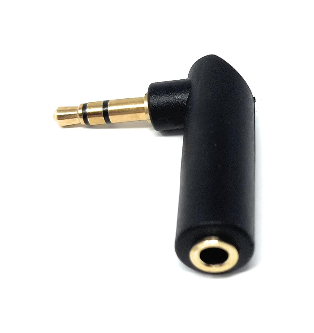 DRUT 3.5mm Stereo Jack to 3.5mm Jack Socket Right Angle AUX Cable Adapter