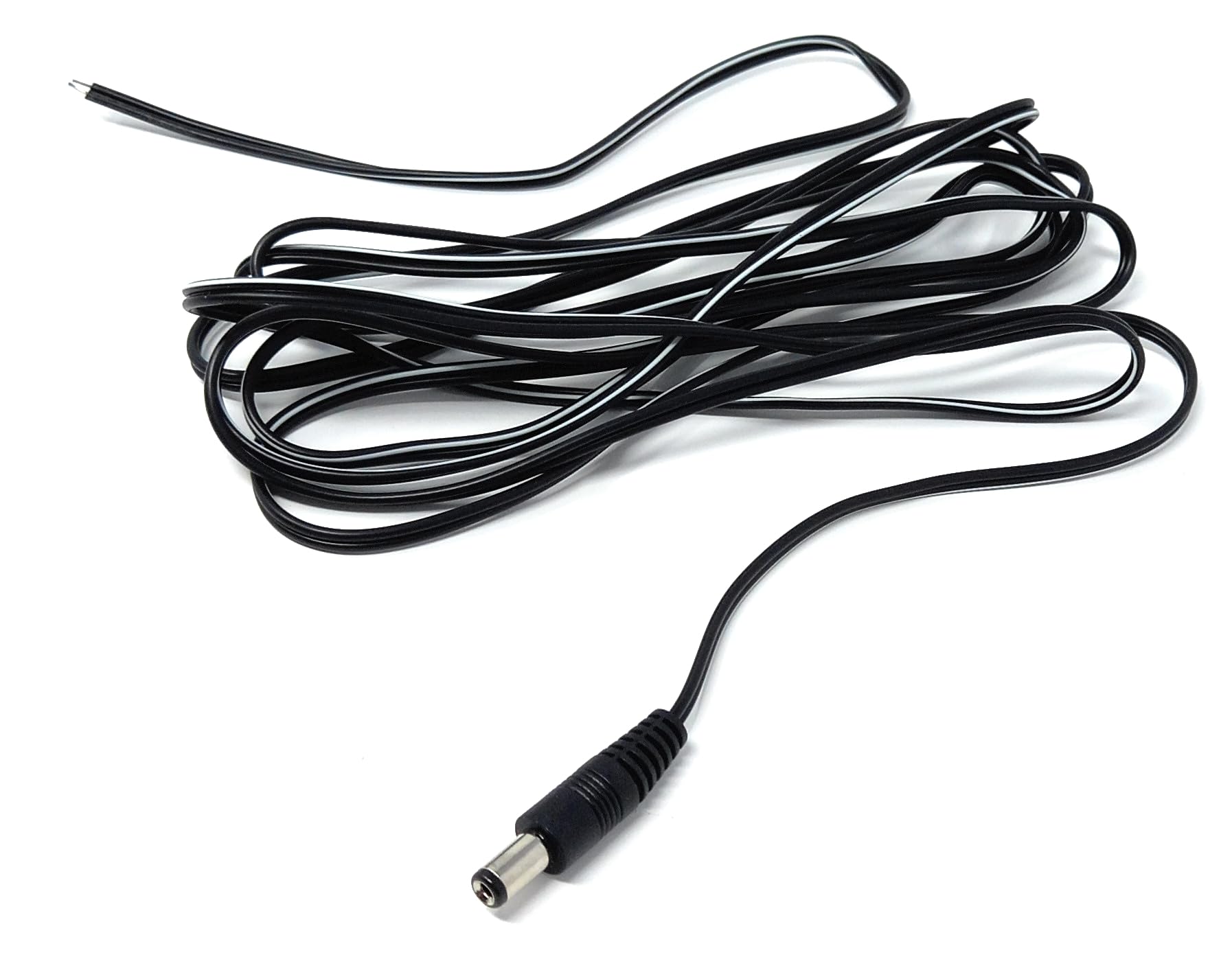 2.1mm x 5.5mm Male DC Plug to Bare Ended Power Cable Compatible With CCTV, LED Lights, Music Instruments, Solar Panels
