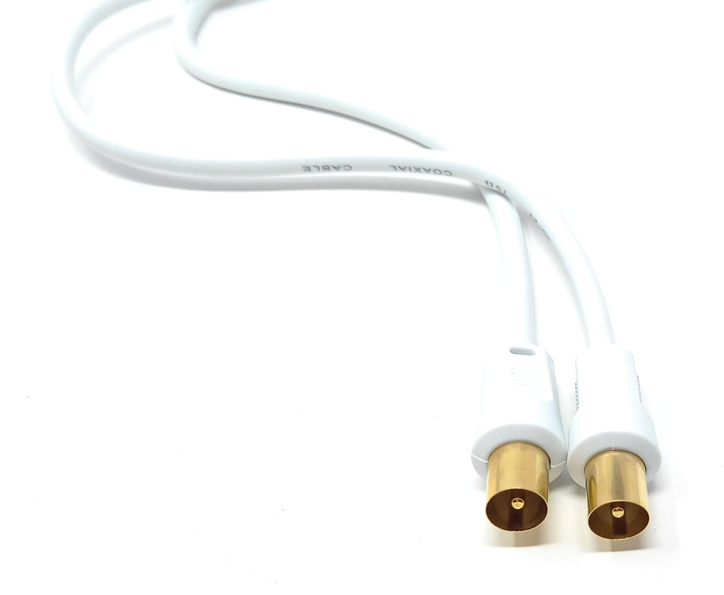 DRUT TV Male to Male Plug Coaxial Cable RG6 Aerial Digital Antenna RF Fly Lead Cable