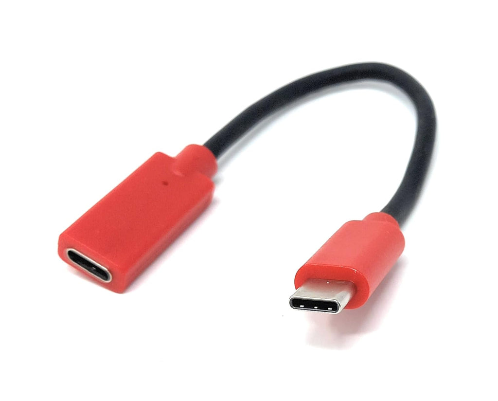 DRUT USB-C Data Blocking Charge Cable – 15cm USB-C Male to Female Extension, Power-Only Lead for Juice Jacking Protection & Anti-Hacking Security