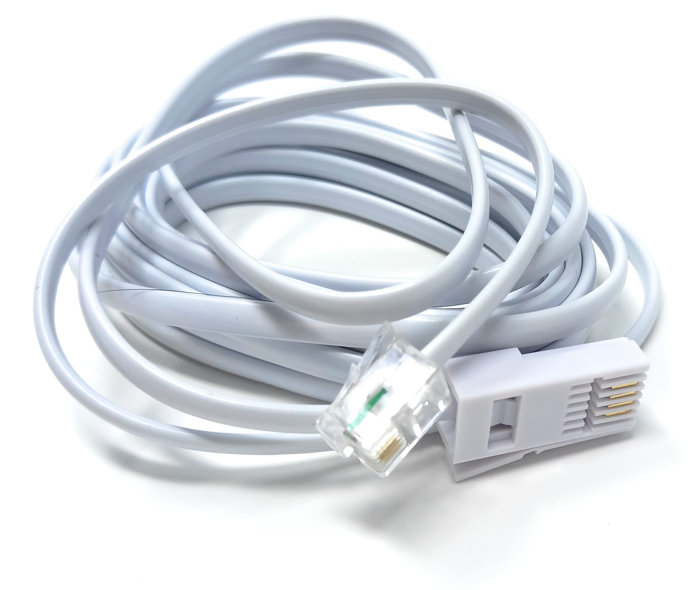 DRUT RJ11 to BT, 4 Pin Male to Male Rollover Cable Modem Router Lead Cord VDSL/ADSL (not for telephone)