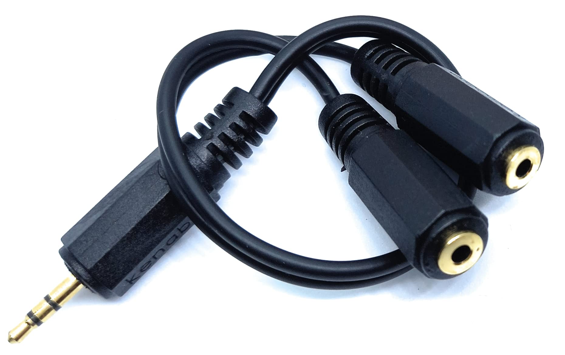 DRUT 2.5mm Jack to Twin 2.5mm Socket, Stereo Cable Splitter Adapter, Male to x 2 Female