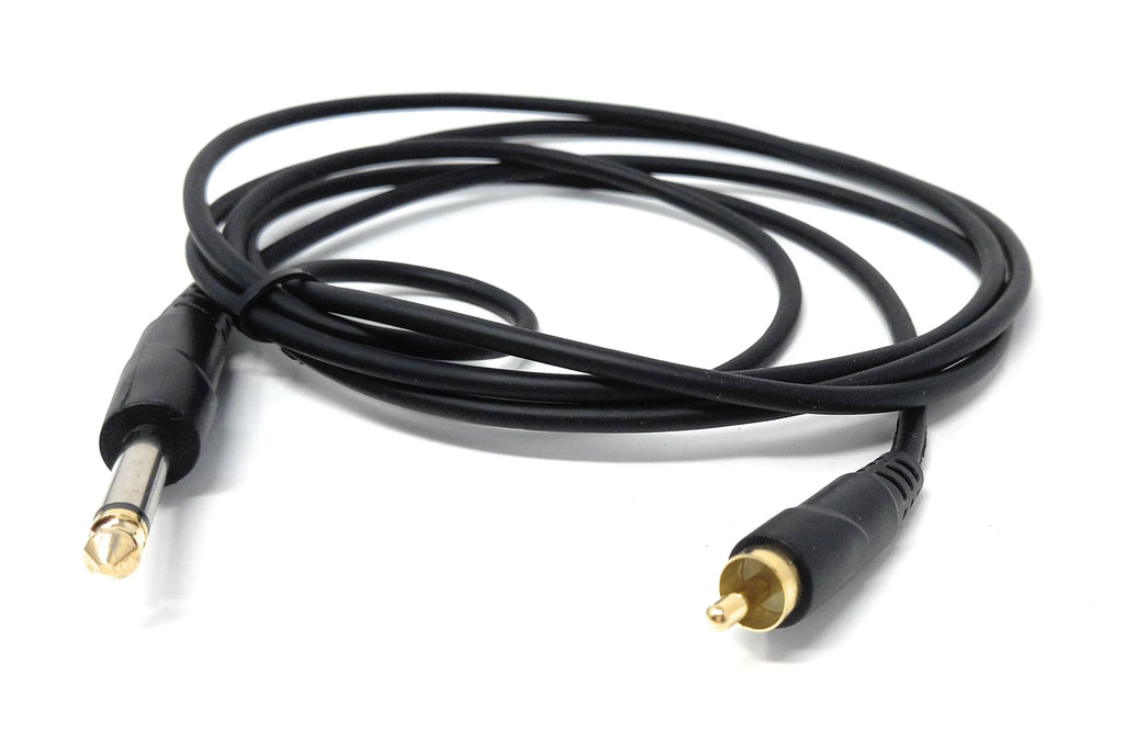 DRUT 6.35mm (1/4") Mono Jack Plug to RCA Phono Audio Cable – Signal Patch Lead for Mixers, Controllers, DJ & Audio Equipment