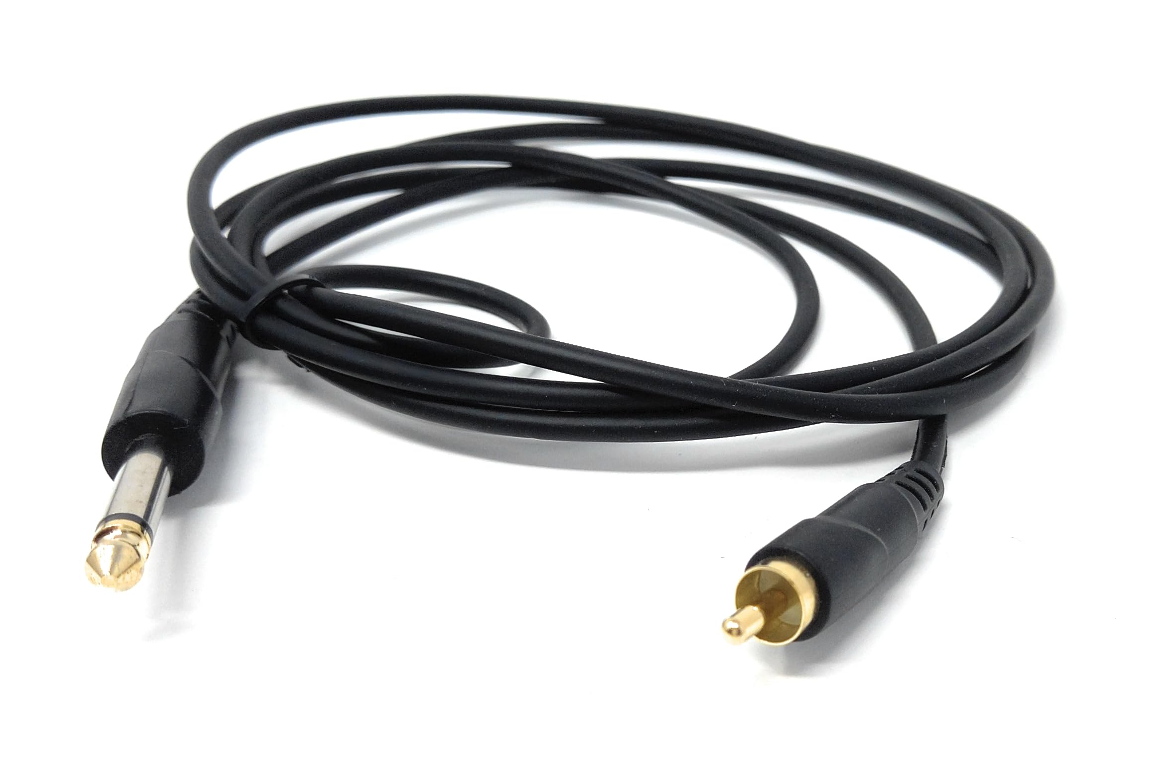 DRUT 6.35mm (1/4") Mono Jack Plug to RCA Phono Audio Cable – Signal Patch Lead for Mixers, Controllers, DJ & Audio Equipment