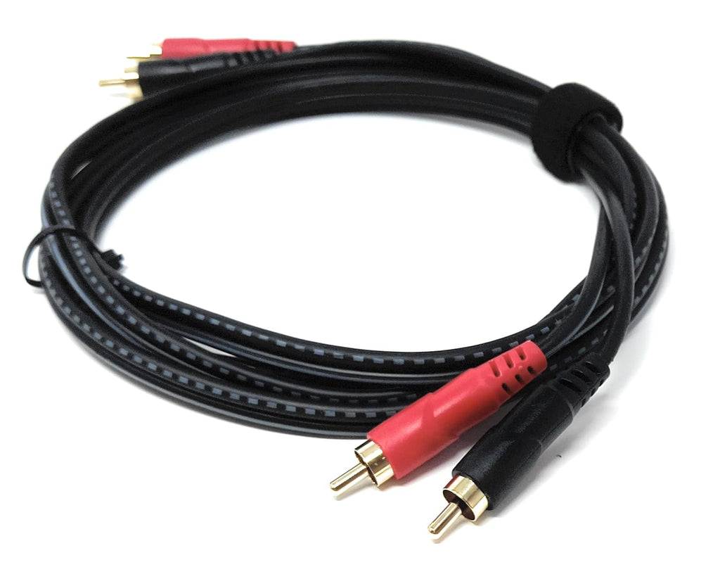 DRUT 2 x RCA Audio Cable – Stereo Male to Male Lead with Gold-Plated Plugs for Amplifier, Active Speakers, Subwoofer, Turntable, HiFi & Home Audio Systems