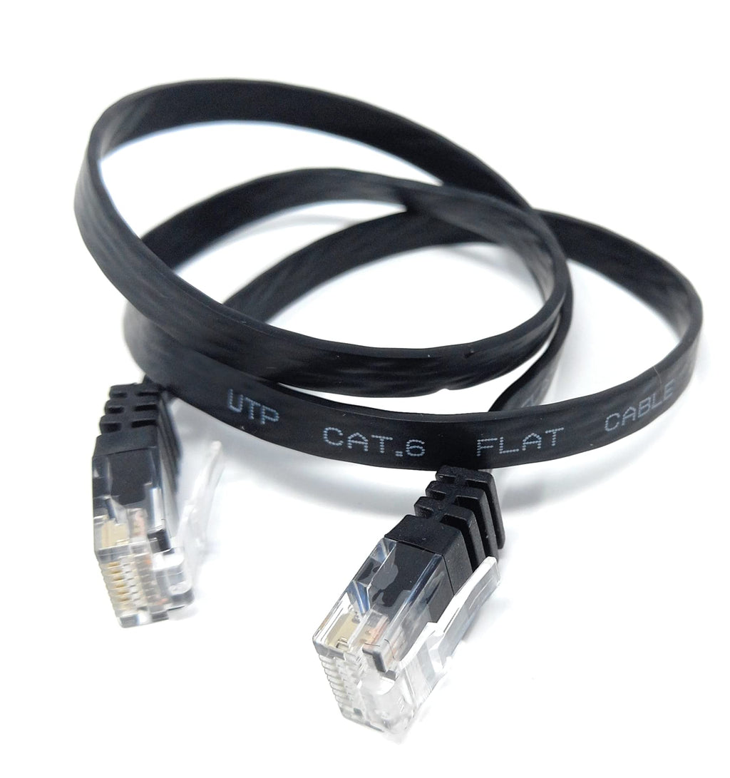DRUT FLAT CAT6 RJ45 Ethernet LAN Patch Cable, Low Profile GIGABIT Full Copper 32AWG, Lead Allows Up to 1000Mbps Speed
