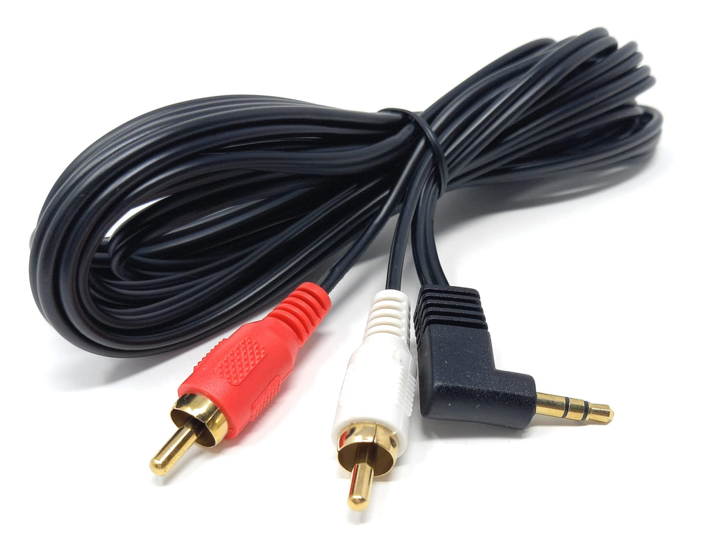 DRUT 3.5mm to RCA Jack Right Angled AUX Stereo Audio Cable Gold Plated Connectors