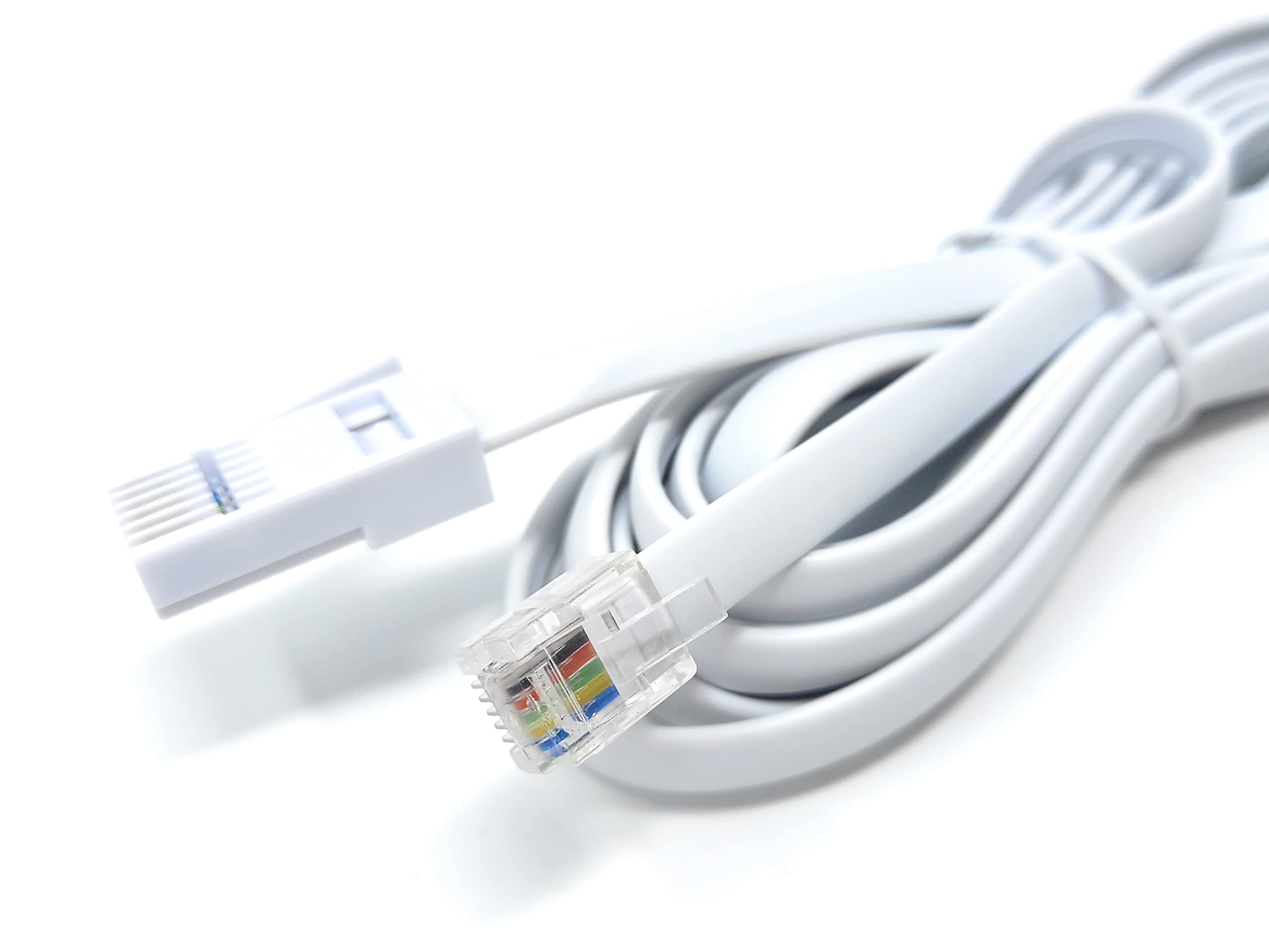 DRUT BT 631A Plug to RJ12 6P6C Plug Lead, 6 Wire Telephone Line Cord, Broadband Modem Router Cable