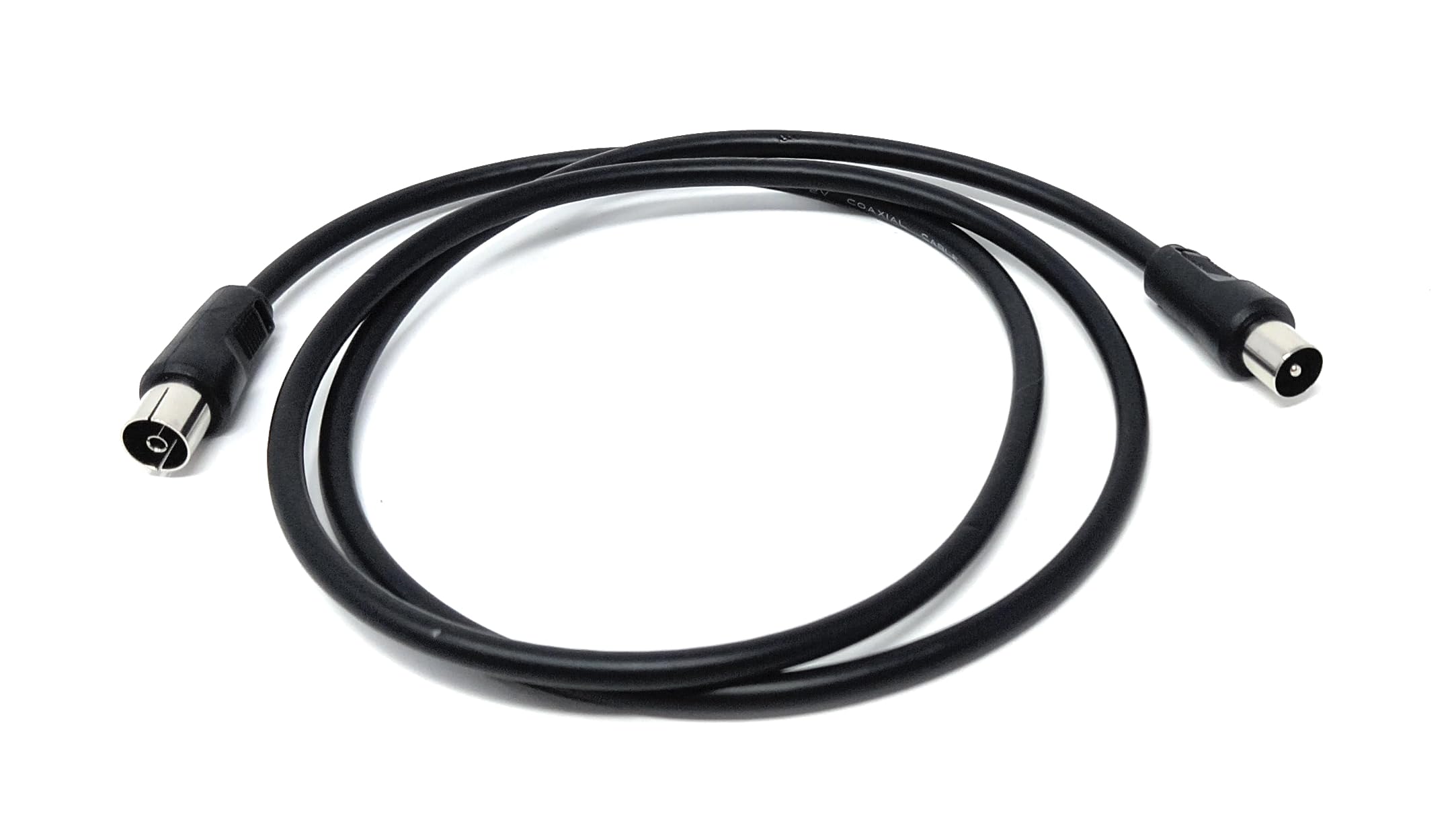 TV Aerial Cable – Male to Female Coax Lead with Nickel Connectors, RF Antenna Extension Lead for Freeview, DVB-T, HDTV, and Set-Top Boxes