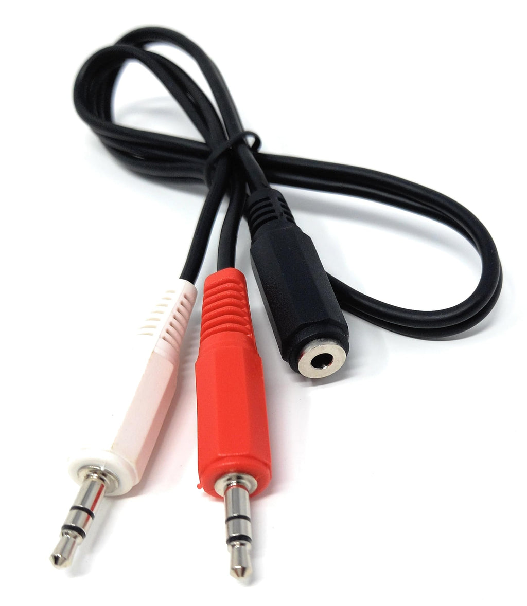 DRUT 3.5mm Jack Socket To 2 x Twin 3.5mm Jacks Plugs Audio AUX Stereo Y Splitter TRS Lead Cable