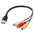 DRUT USB 2.0 to RCA Adapter Cable, Audio Video Composite Converter, 24cm Male to Female Splitter Cord for TV, Game Consoles, Camcorders, PC