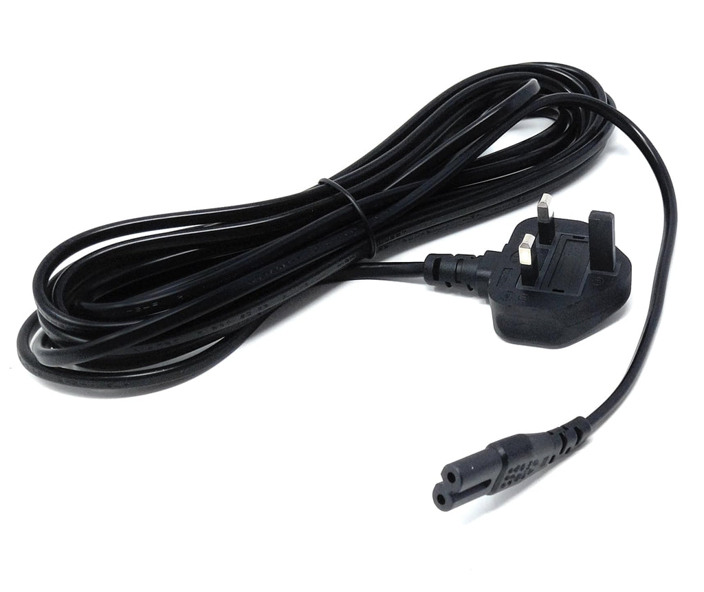 UK Power Cable 3A Fused Plug to C7 Figure-8 Lead – Compatible with PS5, PS4, Xbox, Laptops, Smart TVs, DVD Players, and Chargers