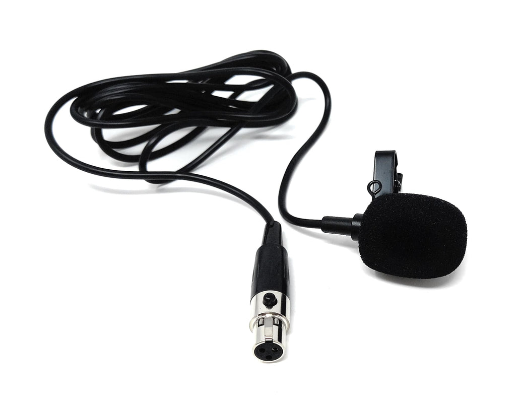 3 Pin Mini XLR Lavalier Microphone Metal Head, 1.5m Clip On Lapel Mic for Bodypack Transmitter, Wireless PA System, Voice Amplifier, Teaching, Interview & Presentation