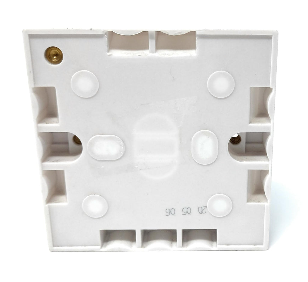 1 Gang Surface Mount Back Box Pattress Box 16mm x 85mm x 85mm White