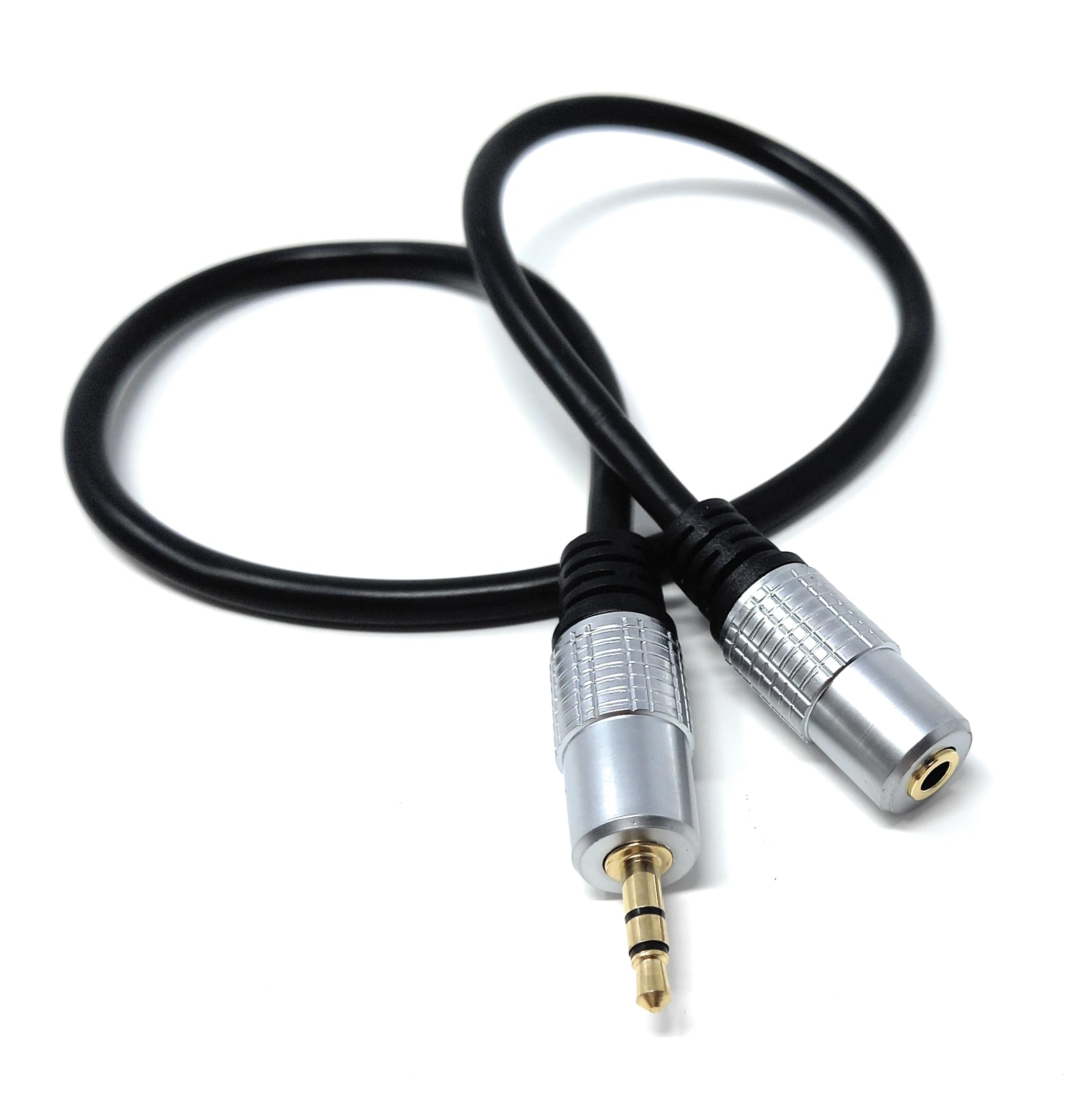 DRUT 3.5mm Stereo Jack to Socket Extension AUX Lead Male to Female 1/8'' Cable Gold Connectors