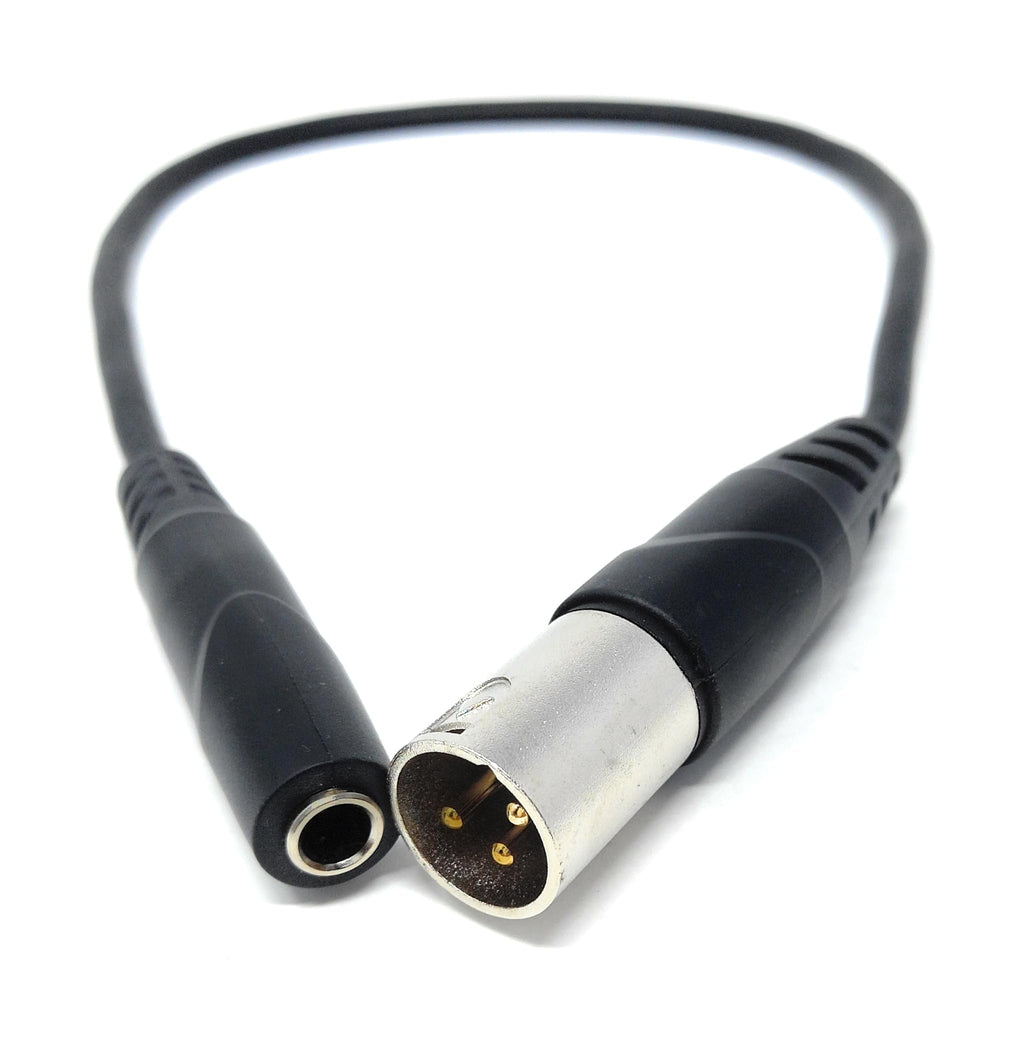 DRUT 3-Pin XLR Male to 6.35mm 1/4" Stereo Jack Socket Cable, Soft, Flexible, Gold Plated, for Audio, DJ, Live Events, Music Instruments