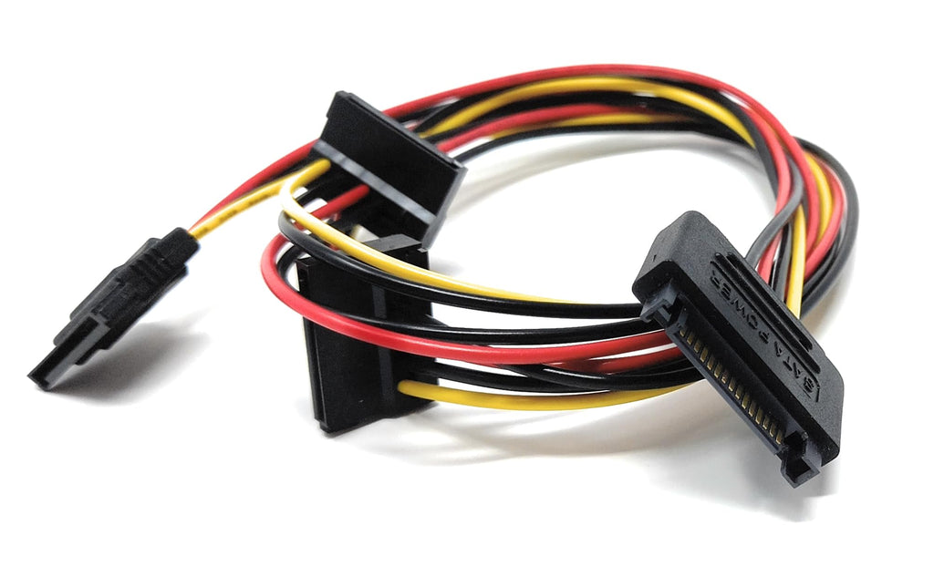 DRUT 85cm 15 Pin 1 Sata Male to 3 Triple Sata Female Power Splitter Y Cable Adapter, Serial Cord for HDD, SSD, Optical Drives 2.8ft