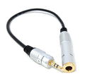 DRUT 6.35mm Female to 3.5mm Male Stereo Audio Adapter Cable – 1ft (30cm) Jack to Mini Jack Converter for Headphones, Amps, Guitars, and Audio Devices