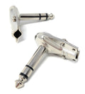 6.35mm Stereo 1/4 90 Degree Right Angle TRS Solder Plug, Flat Pancake Style, DIY Audio Connector