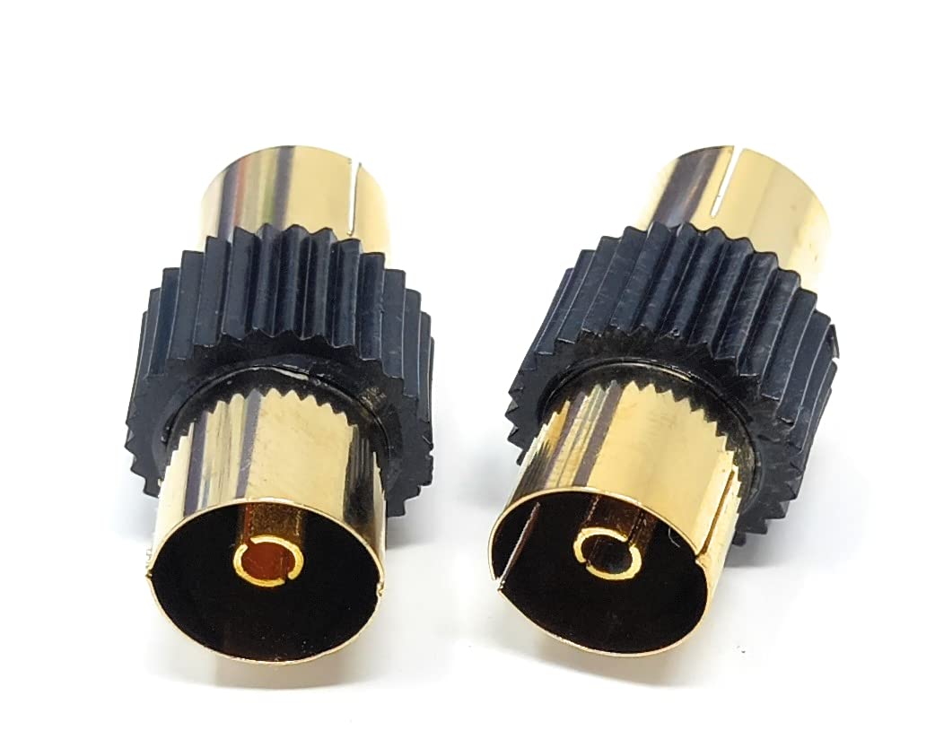 DRUT TV Aerial RF Lead Coupler Female to Female Socket Coaxial Connector, Coaxial Cable Adapter, Gender Changer