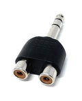 DRUT 6.35mm Stereo Jack Plug to Twin RCA Phono Sockets Audio Adapter For Cable