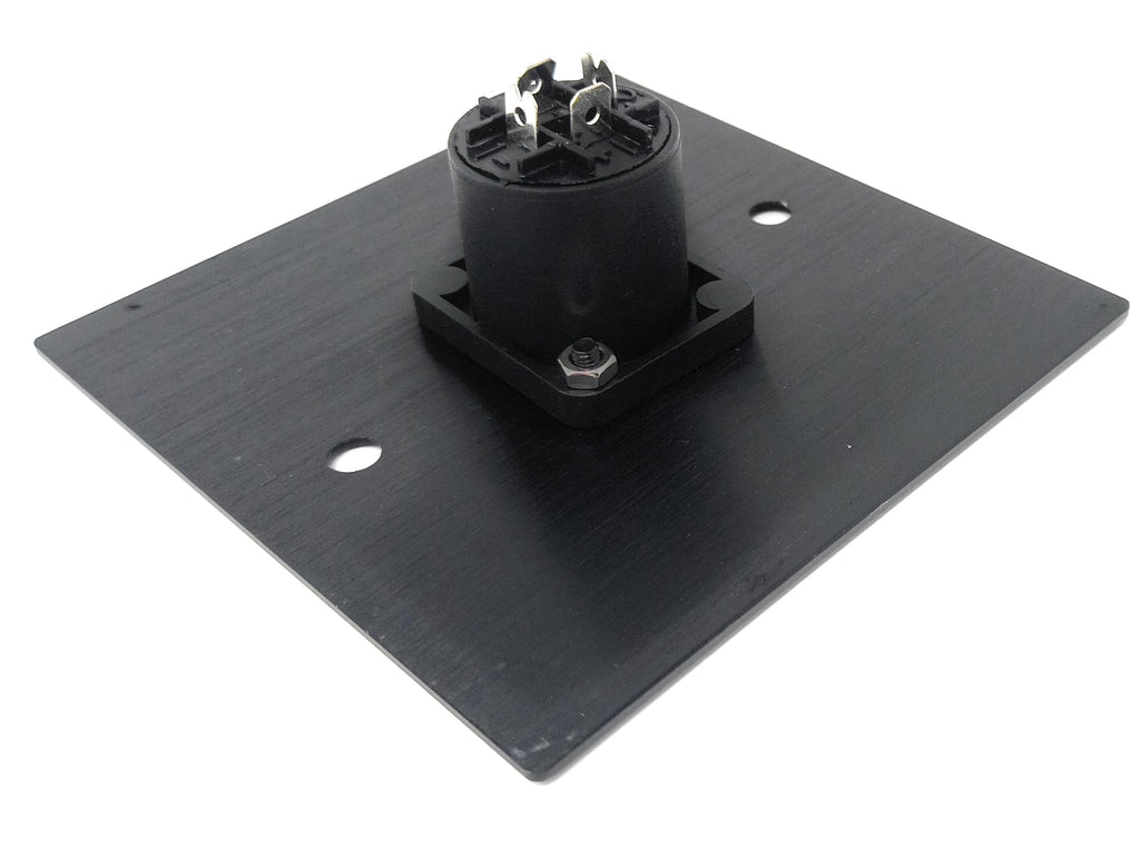 Brushed Aluminium Single Speakon Speaker Socket D-Series Outlet Wall Faceplate – Durable Metal Plate with Screws Included